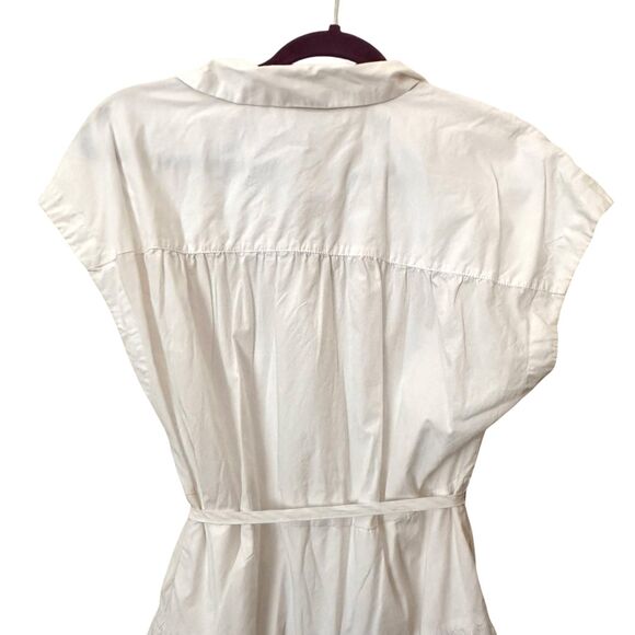 A NEW DAY Belted Shirt Midi Dress White Small - Picture 3 of 5